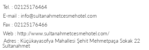 Sultanahmet eme Hotel telefon numaralar, faks, e-mail, posta adresi ve iletiim bilgileri